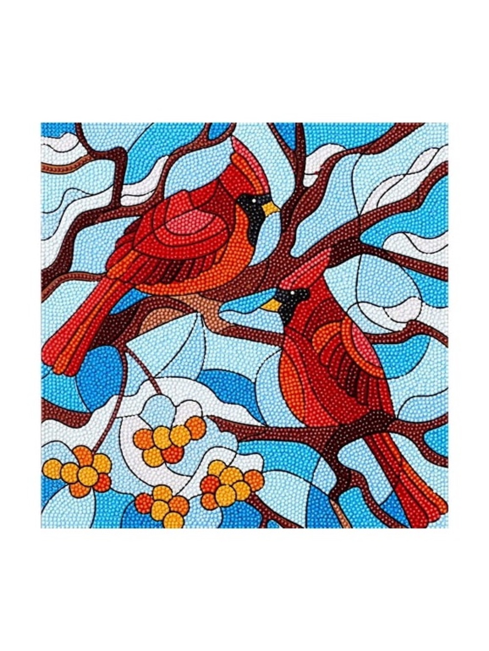 Diamond Art by Leisure Arts Stained Glass Cardinals Painting Kit – NWT